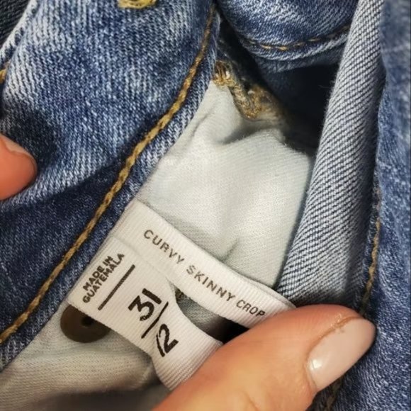 Loft Curvy Skinny Crop Womens Size 12 Light Wash Mid Rise Comfort Stretch Casual - Picture 2 of 3